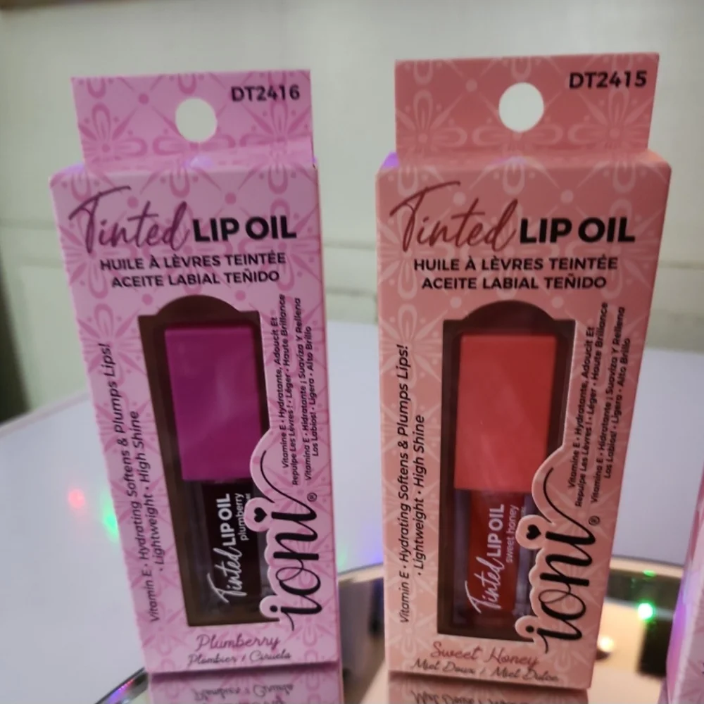 Tinted Lip Oil Set by Lique Cosmetics - Plum, Sweet Honey, Pink Petal, Rosewood